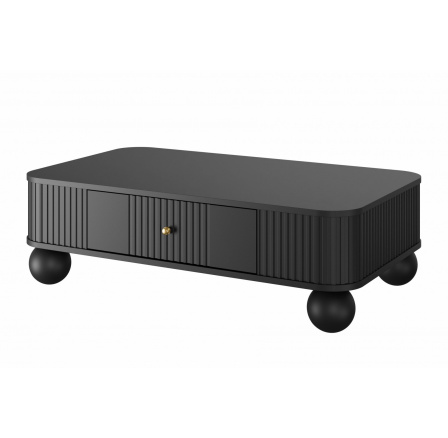 Konferenční stolek Vesper, černá / zlaté úchyty