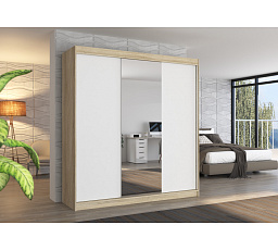 Posuvná skříň se zrcadlem SANTIAGO 200 Sonoma+White