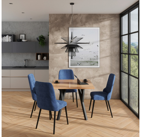 Sada stolu s židlemi RODOS 83 Craft Gold+Black