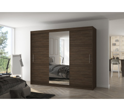 Posuvná skříň se zrcadlem DENIS 250 Choco+Choco