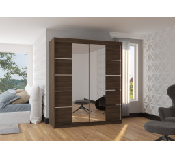 Posuvná skříň se zrcadlem TRAVES 180 Choco+Choco