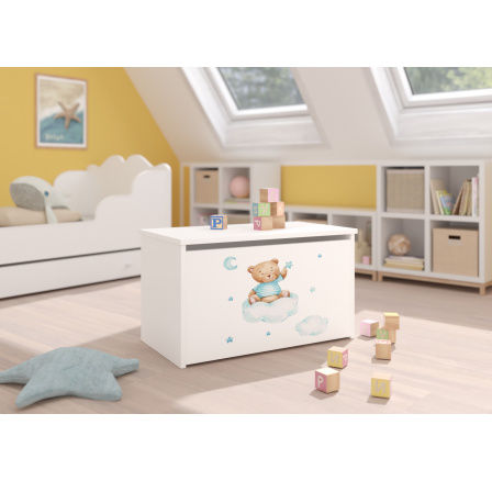 Truhla na hračky DARIA White+Teddy BEAR And Cloud