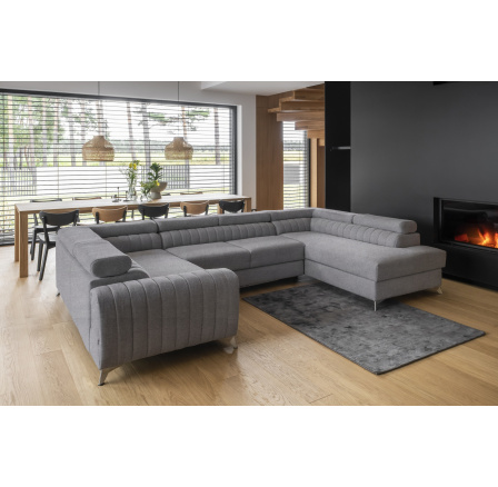 Rohová sedací souprava ve tvaru U LOUIS, Poco 4 Pravá