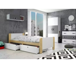 MLÁDEŽ AREK JEDNOLŮŽKO BOROVICOVÝ RÁM ZÁSUVKA BÍLÁ 80 X 200 KPL