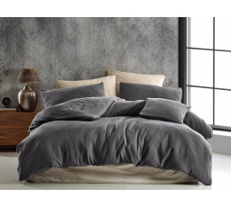 Francouzské mušelínové povlečení tmavě šedé 240x220