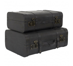 Sada 2 dekorativních kufrů Vintage černé