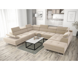 Rohová sedací souprava GALAXY MAX I s funkcí spaní 280x350x225 - béžová, levá