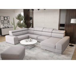 Rohová sedací souprava ROYAL MAX II průměr 230x375x185 - šedá , levá