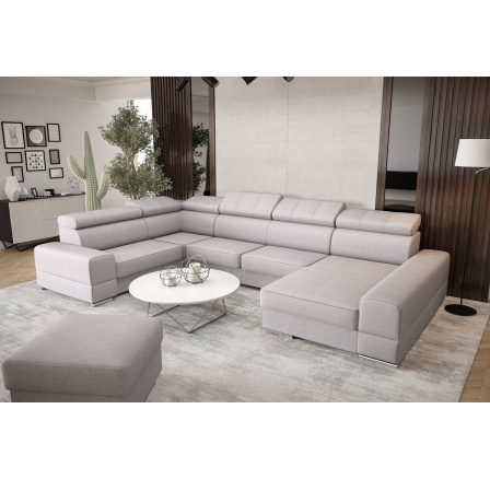Rohová sedací souprava ROYAL MAX II průměr 230x375x185 - šedá , levá