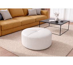 PUF TILIA PIK Ø72 CM PŘÍRODNÍ KŮŽE