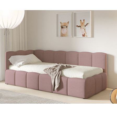 Postel TUNIS 200 x 90, nízký bok, Velutto 14, Levá Postel TUNIS 200 x 90, nízký bok, Velutto 14, Levá