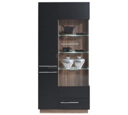 Vitrína MONSUN - MN3 černá+ořech baltimore