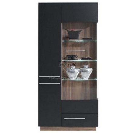 Vitrína MONSUN - MN3 černá+ořech baltimore Vitrína MONSUN - MN3 černá+ořech baltimore