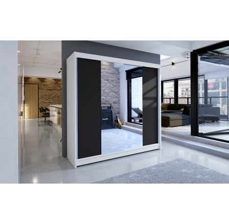 Šatní skříň TAISA II 180, Bílá/Černá