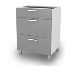 Kuchyňská skříňka Natanya SZ40 3SZ šedý lesk