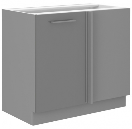 Rohová kuchyňská skříňka GARID 105-ND-1F-BB, Šedý lesk/Šedá