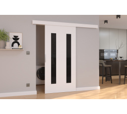Posuvné dveře na stěnu HERS 76 White+Black Lacobel