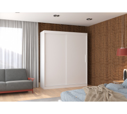 Šatní skříň s posuvnými dveřmi LINCOLN 180 Bílá+Bílá