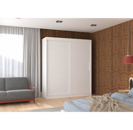 Šatní skříň s posuvnými dveřmi LINCOLN 180 Bílá+Bílá