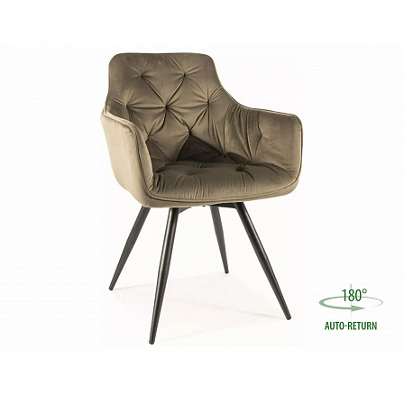Jídelní otočná židle MANGO VELVET, Olivová 77 Bluvel/Černá Jídelní otočná židle MANGO VELVET, Olivová 77 Bluvel/Černá