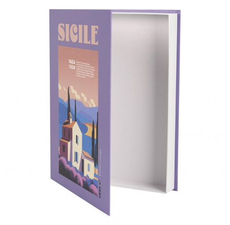 Krabička kniha Sicile fialová