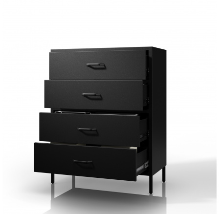 Černá kovová skříňka komoda Modern CARLA 800 x 1015 x 400 mm