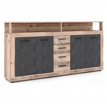 Komoda BLAGO 190 cm Surový Dub/Černá