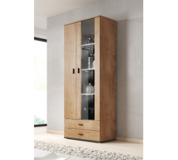 Šatní skříň SOHO S6 2D2S, Dub lefkas/černá