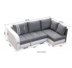 Rohová sedací souprava Citizen L tm.šedá