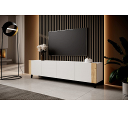 Tv komoda FARO, bílý mat/ bílý mat/ dub craft