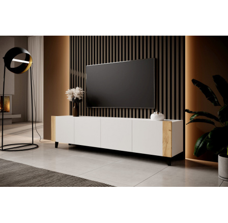 Tv komoda FARO, bílý mat/ bílý mat/ dub craft