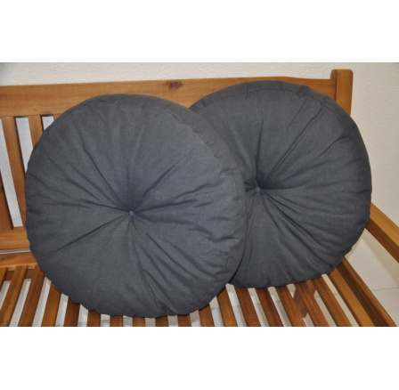Polštář kulatý velký tmavě šedý set 2 kusy