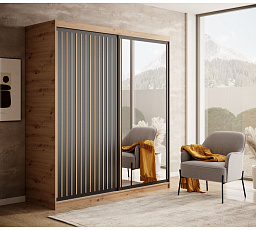 Posuvná skříň Delia 180 Artisan+Černá