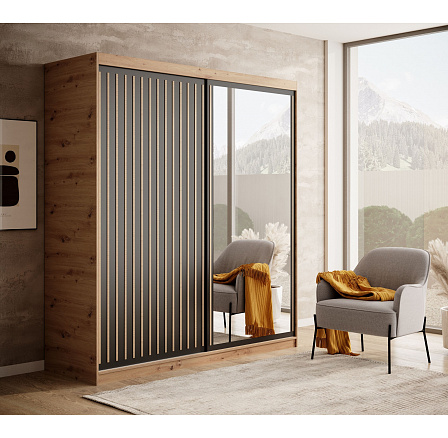 Posuvná skříň Delia 180 Artisan+Černá