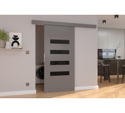 Posuvné dveře na stěnu FORLI 76 Gray+Black Lacobel
