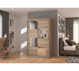 Posuvná skříň se zrcadlem LUGANO 120 Truffle+Truffle