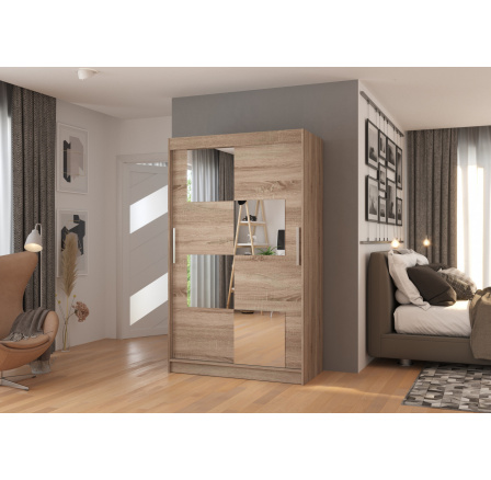 Posuvná skříň se zrcadlem LUGANO 120 Truffle+Truffle Posuvná skříň se zrcadlem LUGANO 120 Truffle+Truffle