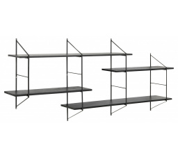 Polička Belfast 2 šedá černá