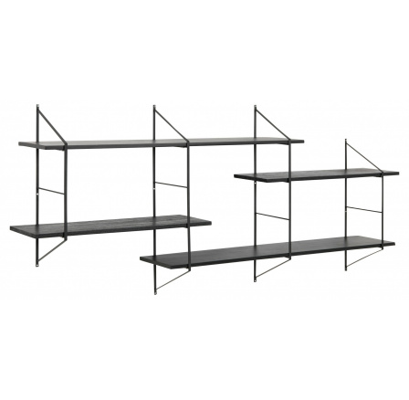 Polička Belfast 2 šedá černá