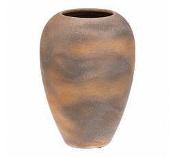 Váza keramická - výška 29 cm, zaoblená, béžovo-šedá