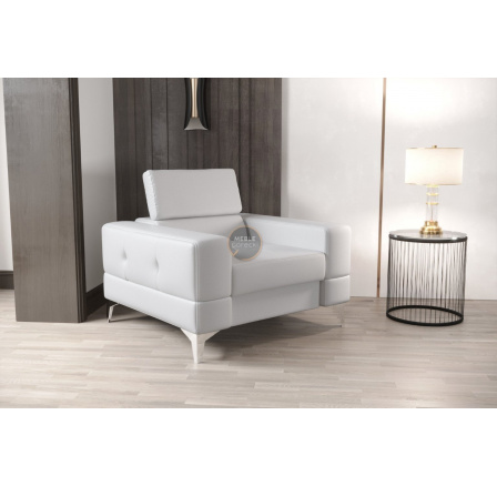 Křeslo v kůži  TOSCANIA přírodní kůže - bílá kůže