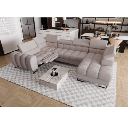 Rohová sedací souprava ASPEN MAX II , relax 198x350x170 cm - levá, béžová