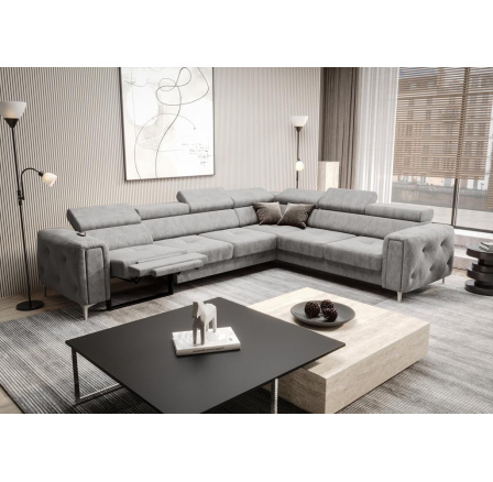 Rohová sedací souprava s funkcí , relax ORION I 325x255 cm - šedá , pravá