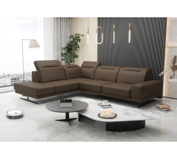 Rohová kožená sedací soupravaFIORE 265x220 cm - hnědá , levá