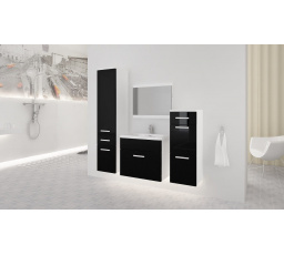 Koupelnová sestava Lora A bílá/černý lesk