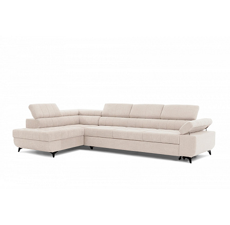 Rohová sedačka Dragonis Maxi s funkcí spaní / Ditra New 20 / černé nohy / levá strana