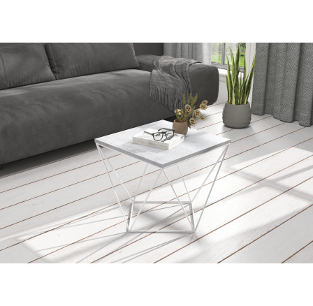 Konferenční stolek DIANA 50x50 Bílý+Beton