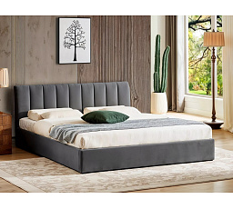 Postel s úložným prostorem MONTREAL Velvet, 160x200 cm, šedý Aksamit 192