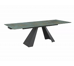 Jídelní stůl SALVADORE CERAMIC, Ossido Verde/Tyrkys/Černý mat