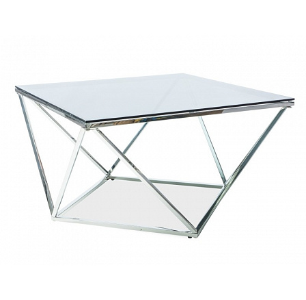 Konferenční stůl SILVER A, kouřové sklo/stříbrná